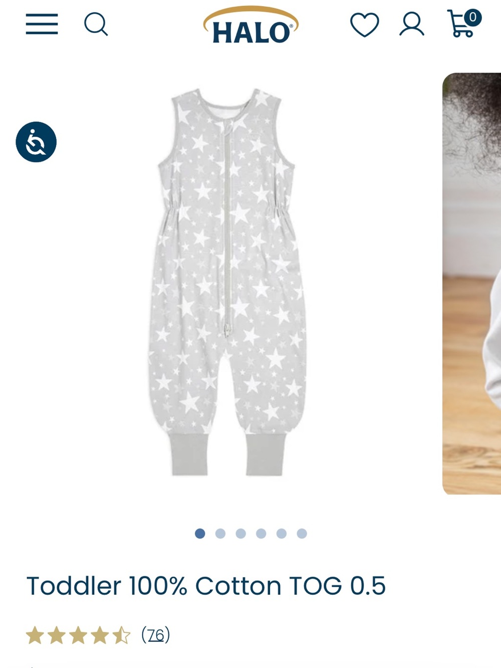Halo Toddler 100% Cotton TOG 0.5 sleep sack walker size 2T